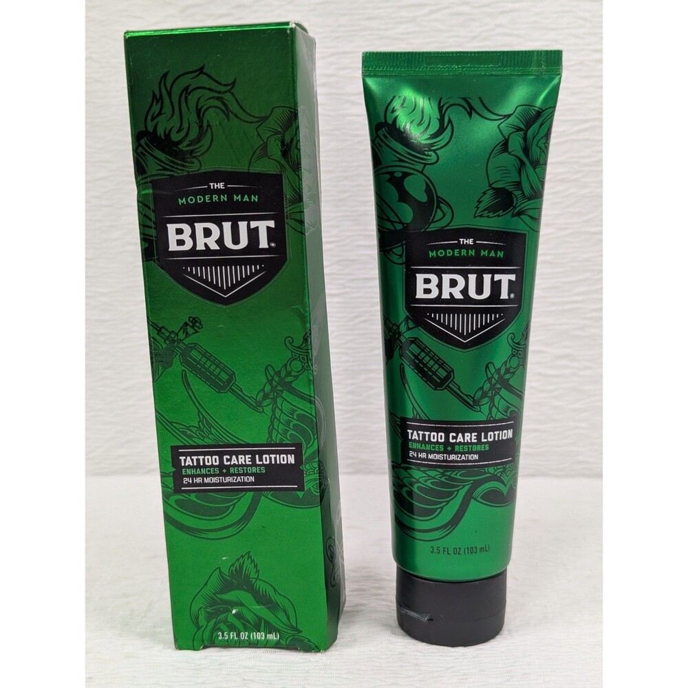 Brut - Tattoo Care Lotion - Enhances Restores 24 Hr Moisturizer skin - 3.5oz